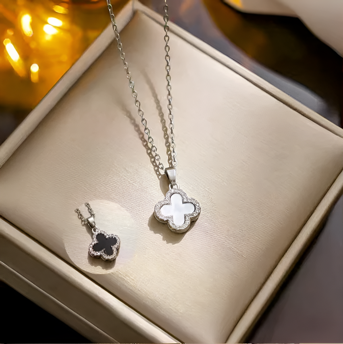 Trendy Four-Leaf Clover Pendant Necklace – Daily Wear Jewellery Gift for Her | SAHARA SPARKLE