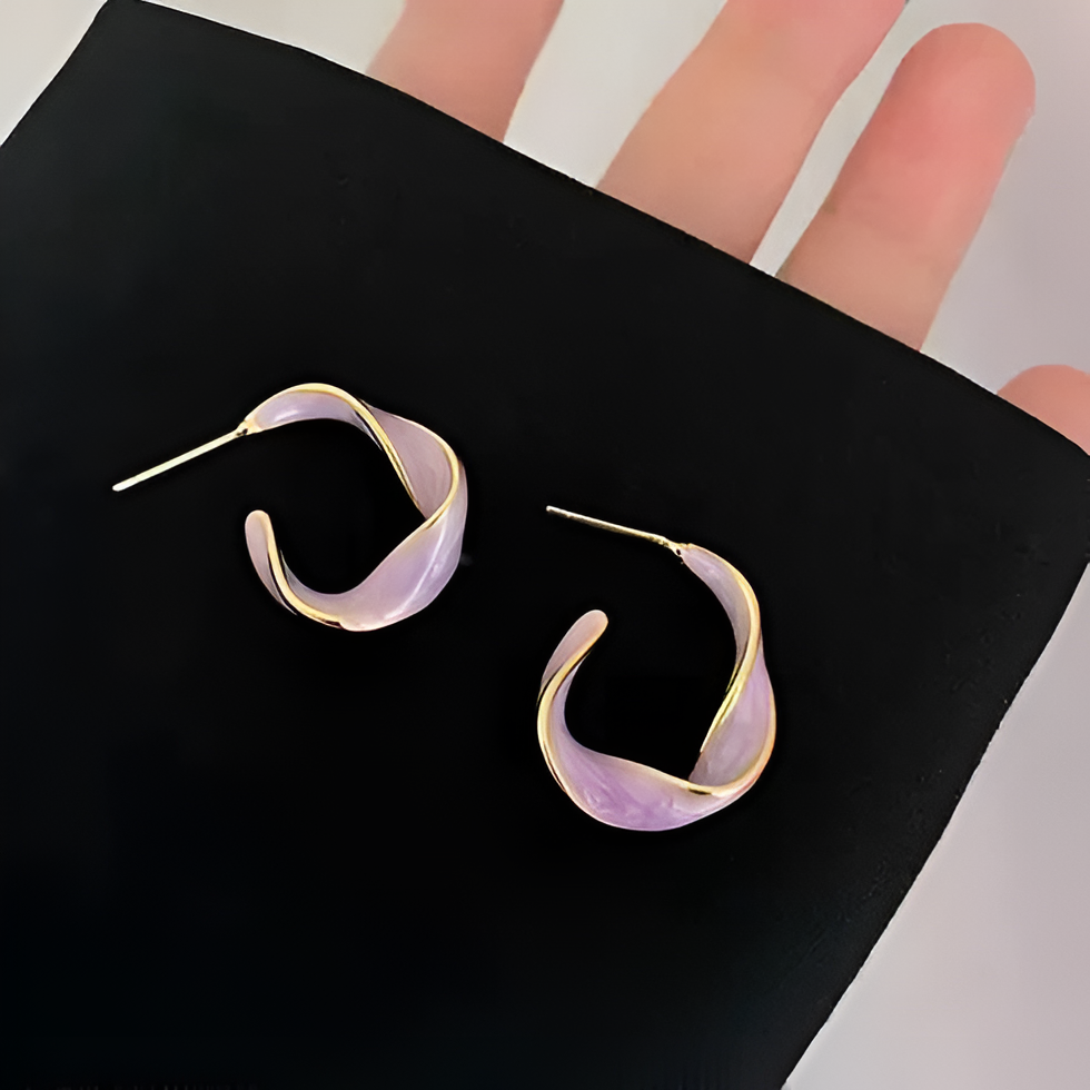 Bold Purple Sculptural Drop Earrings | SAHARA SPARKLE