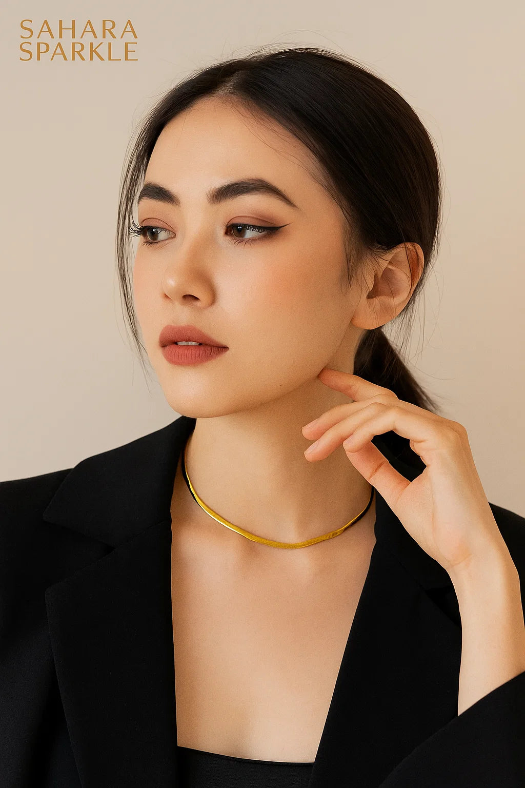 Gold Plated Statement Necklace - Elegant & Affordable Sahara Sparkle