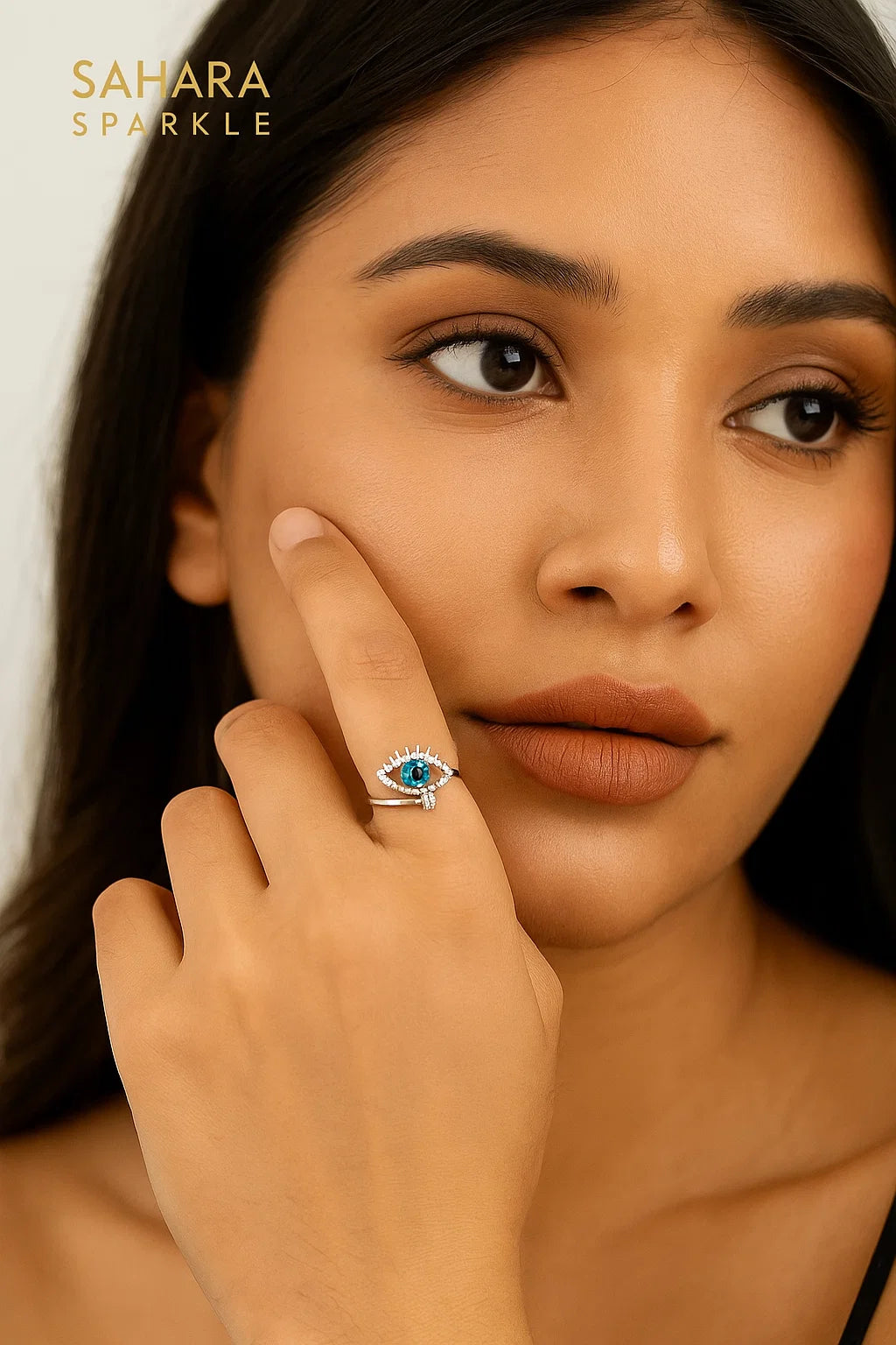 Celestial Eye Guardian Ring - 925 Sterling Silver, Cubic Zirconia - Cosmic Protection Jewelry
