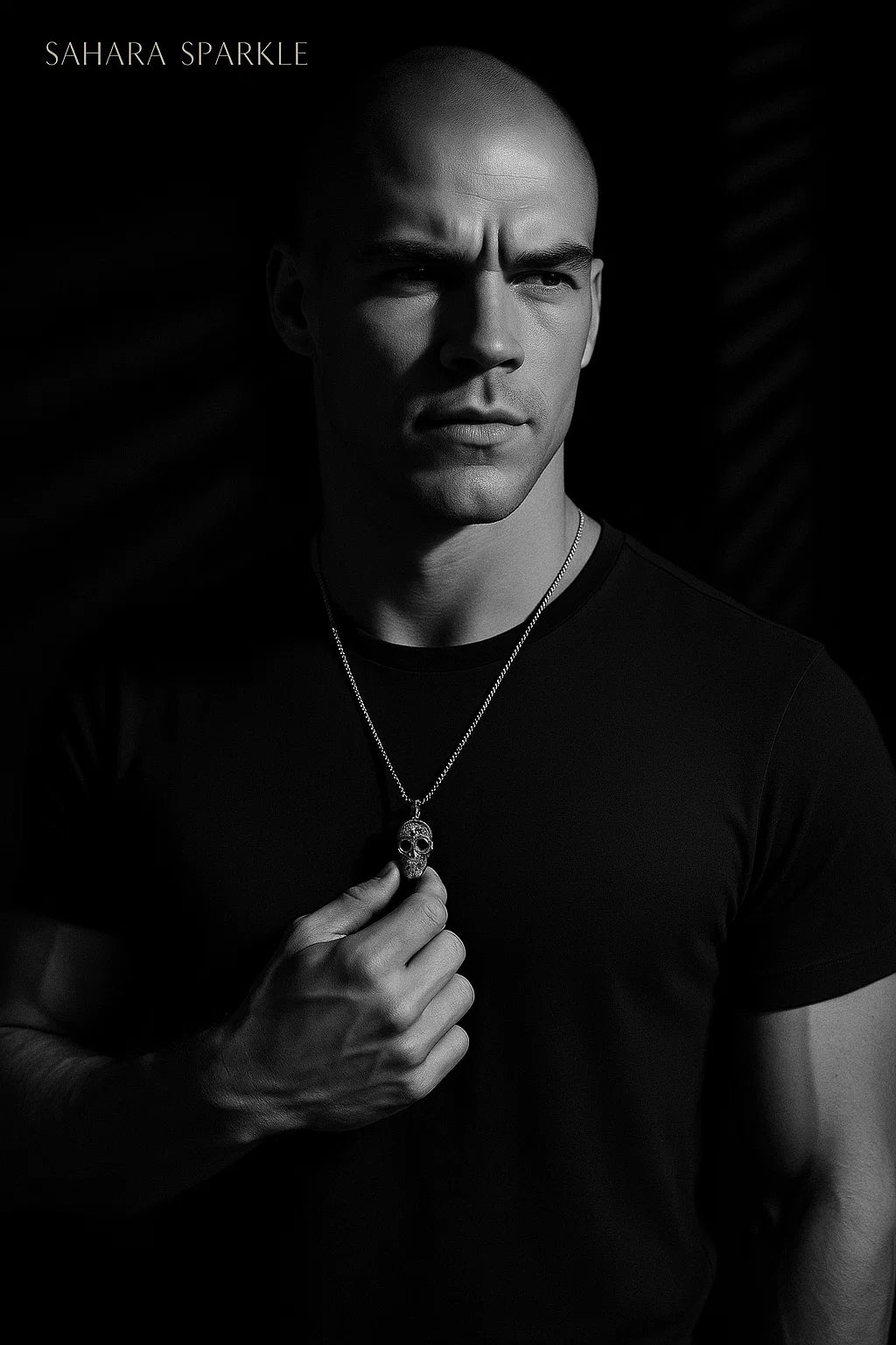 Gothic Skull King Pendant Necklace for Men – Bold Stainless Steel Chain | SAHARA SPARKLE