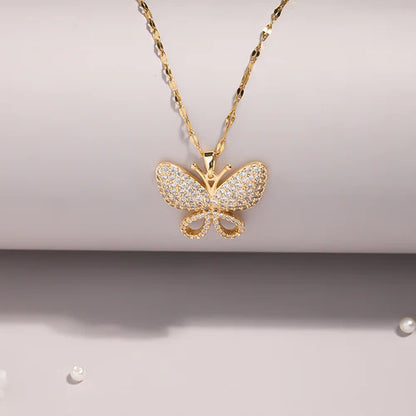 Butterfly Pendant Necklace for Women | Crystal-Studded Daily Wear Jewelry | SAHARA SPARKLE