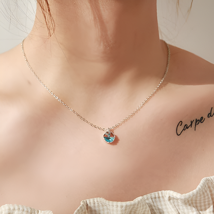 Wave Tail Pendant Necklace – Blue Crystal Mermaid-Inspired Jewelry for Women