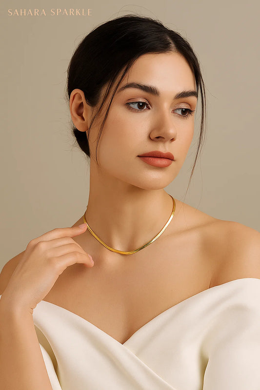 Gold Plated Statement Necklace - Elegant & Affordable Sahara Sparkle