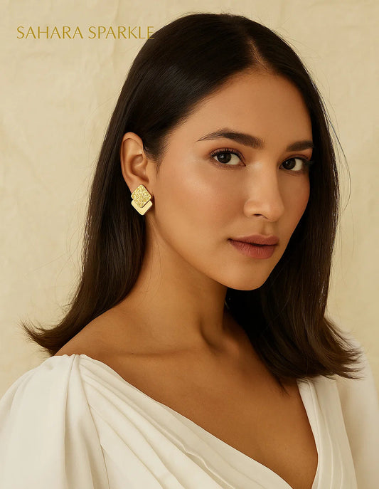 Bold Textured Statement Studs | SAHARA SPARKLE