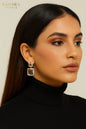 Crystal Drop Earrings - Elegant Emerald & Cushion Cut - Affordable Luxury | SAHARA SPARKLE